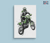 Eazy Arts Green Bike With Rider Paint By Numbers kit