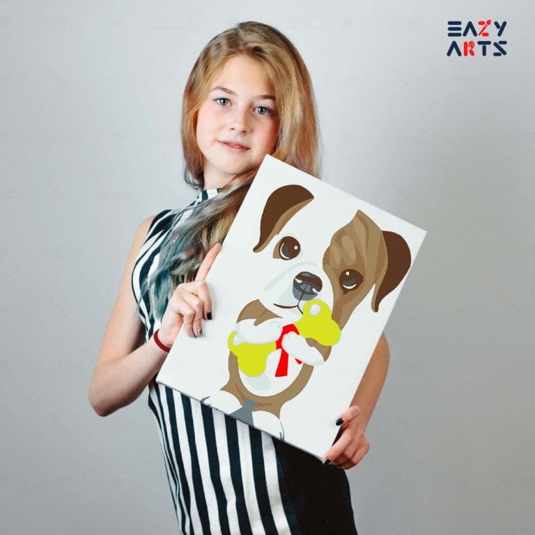 Dog Holding Bone Paint By Numbers Kit For Kids