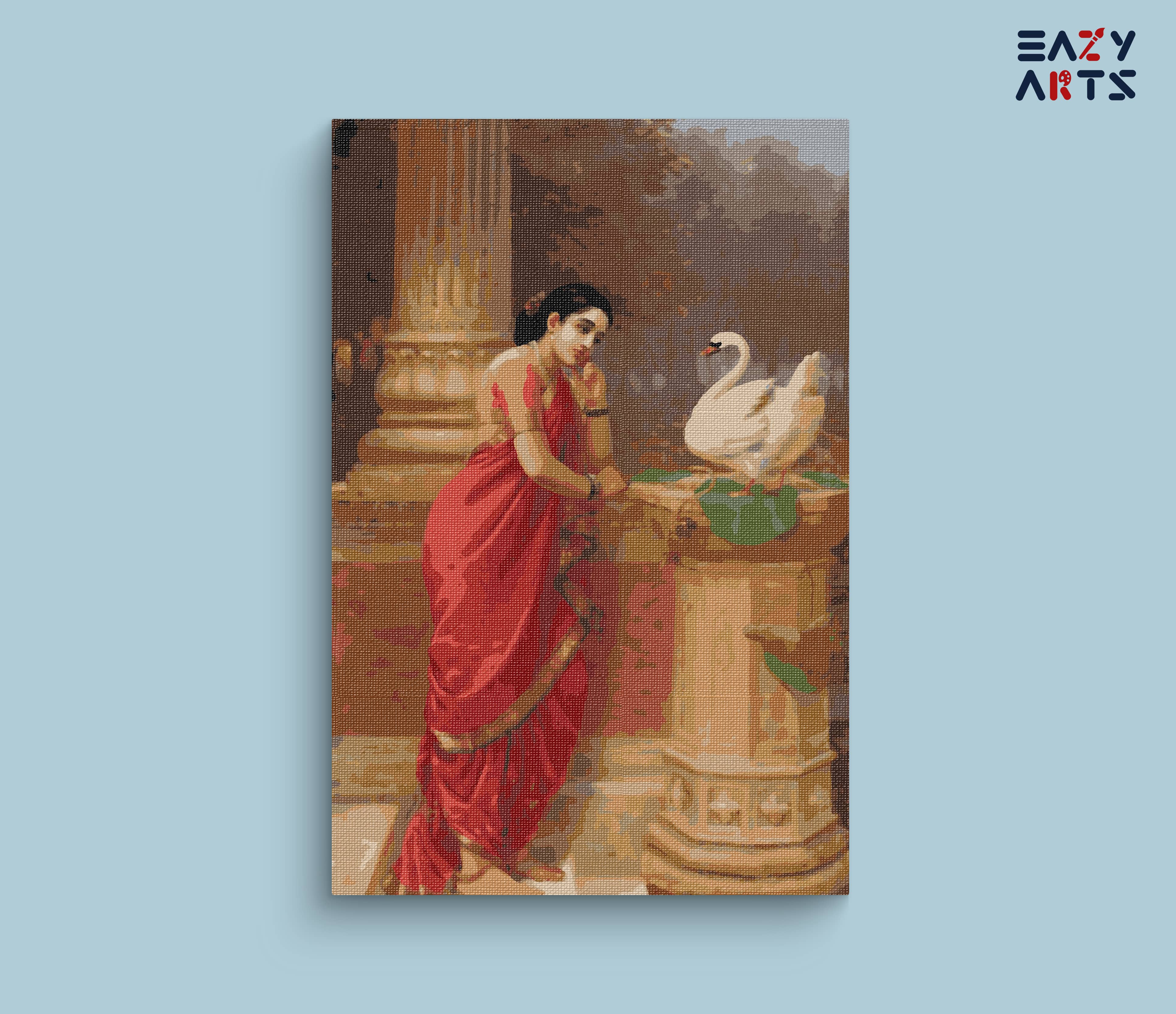 A Swan Telling Damayanti of Nala's love By Raja Ravi Varma PBN kit
