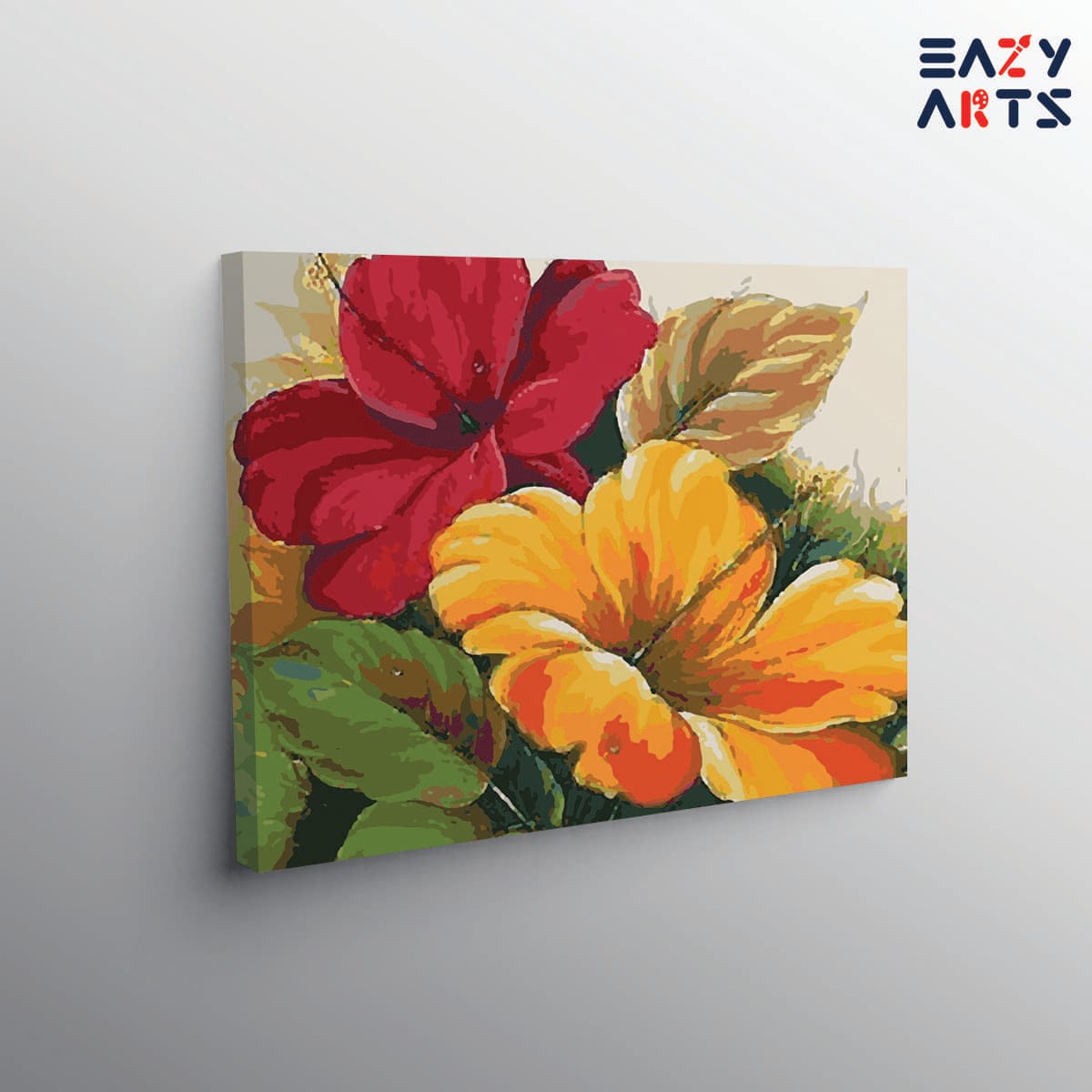 Red and Yellow Hibiscus Paint By Numbers kit