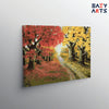 Eazy Arts Road Covered in Yellow and Red Trees Paint By Numbers kit