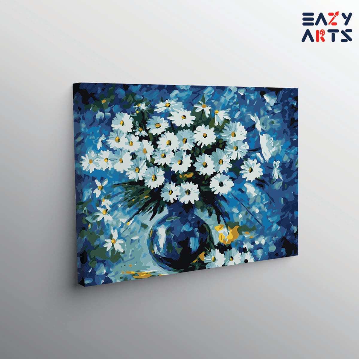 White Flowers Pot Paint By Numbers kit