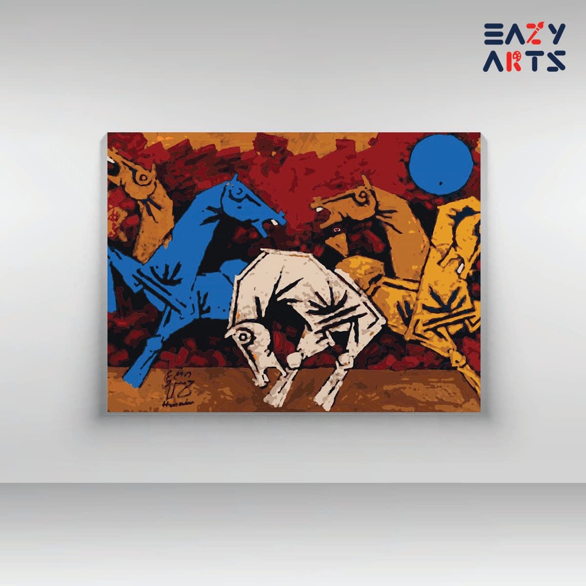 Five Horses By MF Husain Paint By Numbers kit