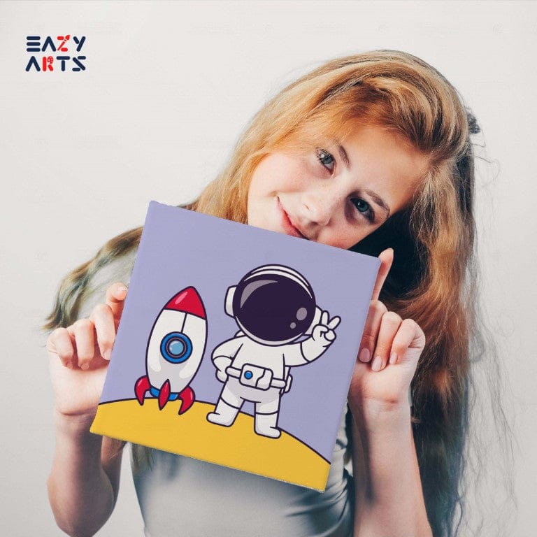 Astronaut On Moon PBN Kit For Kids