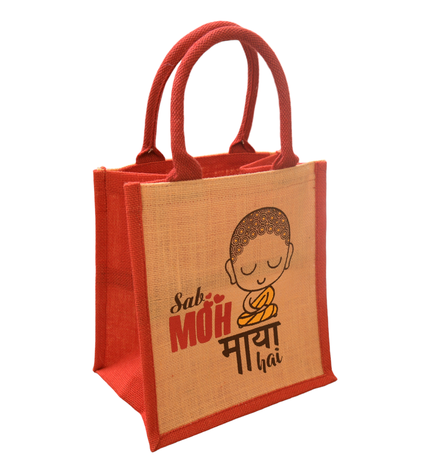 Jute Cottage Moh Maya Print Lunch Zipper 100% Genuine Jute