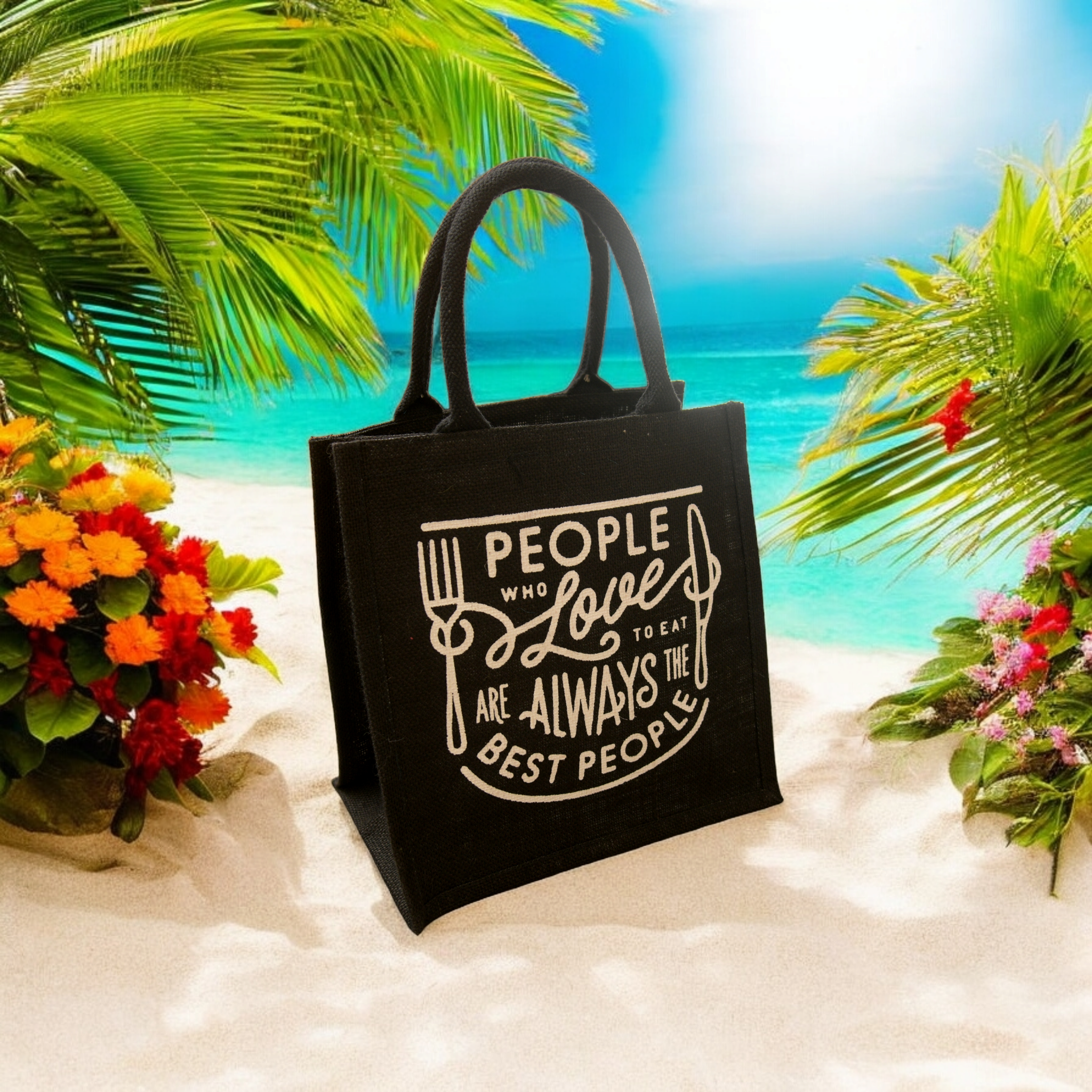 Jute Cottage Love To Eat Print Lunch Zipper