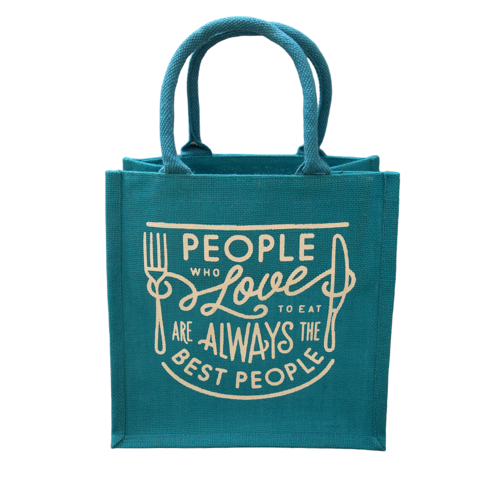 Jute Cottage Love To Eat Print Lunch Zipper 100% Genuine Jute