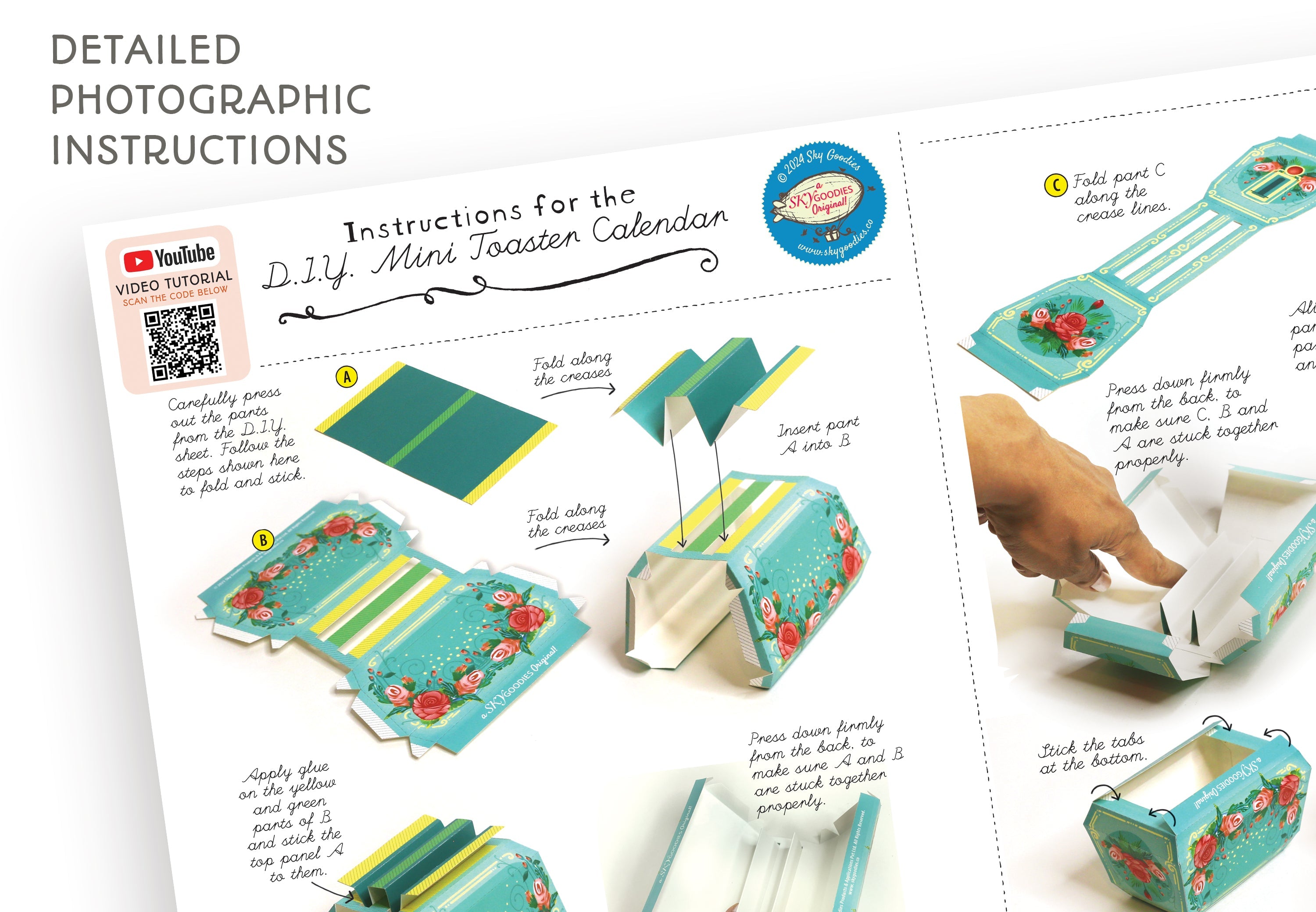 Mini Toaster Desk Calendar 2025 - DIY Paper Craft Kit