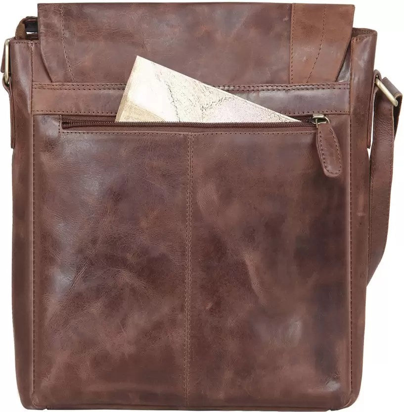 Craftshades – 9*11 Inch Men Brown Messenger Bag | 100% Genuine Leather