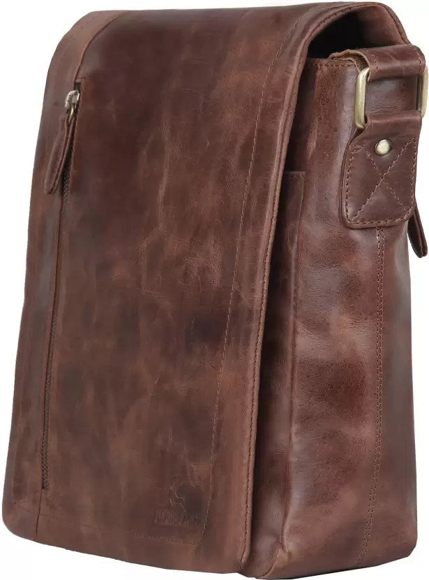 Craftshades – 9*11 Inch Men Brown Messenger Bag | 100% Genuine Leather