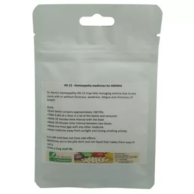 Dr. Romas Homeopathy HD-12 Anemia 2 Bottles - 16 gms (Each)