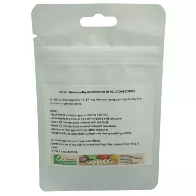 Dr. Romas Homeopathy HD-17 Renel Stone (Colic) 2 Bottles - 16 gms (Each)