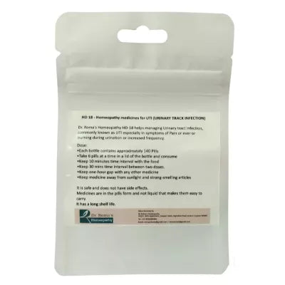 Dr. Romas Homeopathy HD-18 Urinary Infection 2 Bottles of 2 Dram - 16 gms (Each)