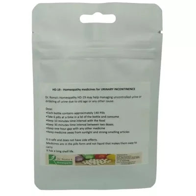 Dr. Romas Homeopathy HD-19 Urinary Incontinence 2 Bottles - 16 gms (Each)
