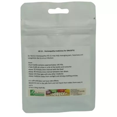 Dr. Romas Homeopathy HD-21 Sinusitis 2 Bottles -16 gms (Each)
