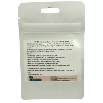 Dr. Romas Homeopathy HD-30 Ulcer In Mouth 2 Bottles - 16 gms (Each)