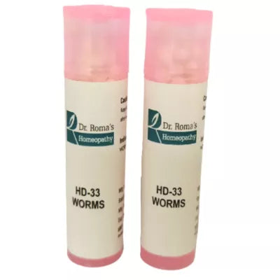 Dr. Romas Homeopathy HD-33 Worms 2 Bottles - 16 gms (Easy)