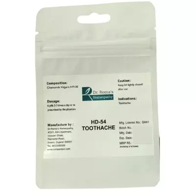 Dr. Romas Homeopathy HD-54 Toothache 2 Bottles - 16 gms (Each)