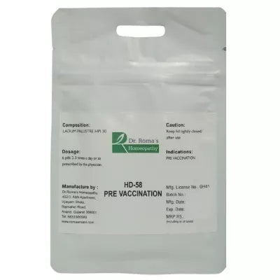 Dr. Romas Homeopathy HD-58 Pre Vaccination 2 Bottles - 16 gms (Each)