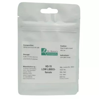 Dr. Romas Homeopathy HD-70 Low Libido- Female 2 Bottles - 16 gms (Each)