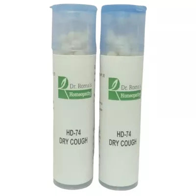 Dr. Romas Homeopathy HD-74 Dry Cough 2 Bottles - 16 gms (Each)