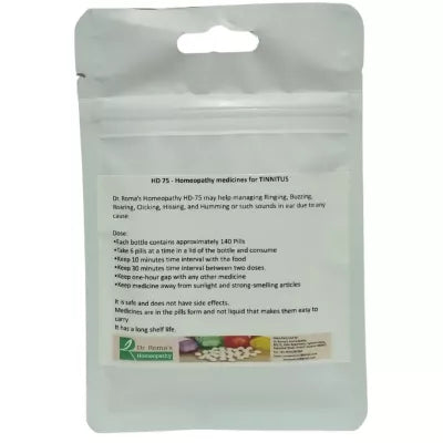 Dr. Romas Homeopathy HD-75 Tinnitus 2 Bottles - 16 gms (Each)