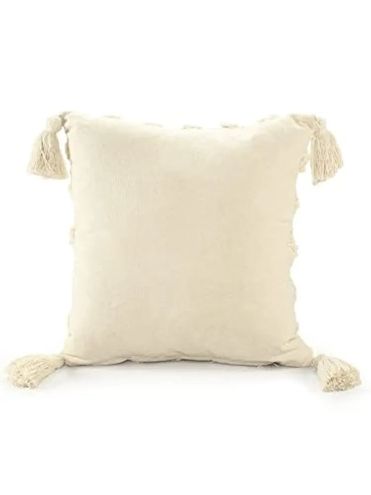 Sashaa World Tasselled And Tufted Cushion Cover