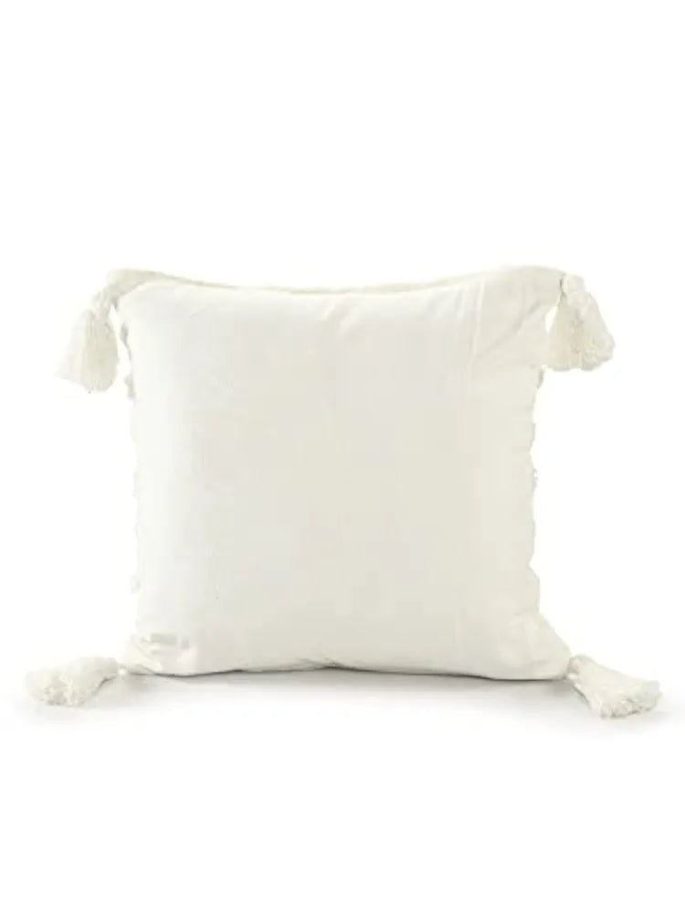 Sashaa World Tasselled And Tufted Cushion Cover/decorative Throw Pillow Cover For Sofa Or Bed