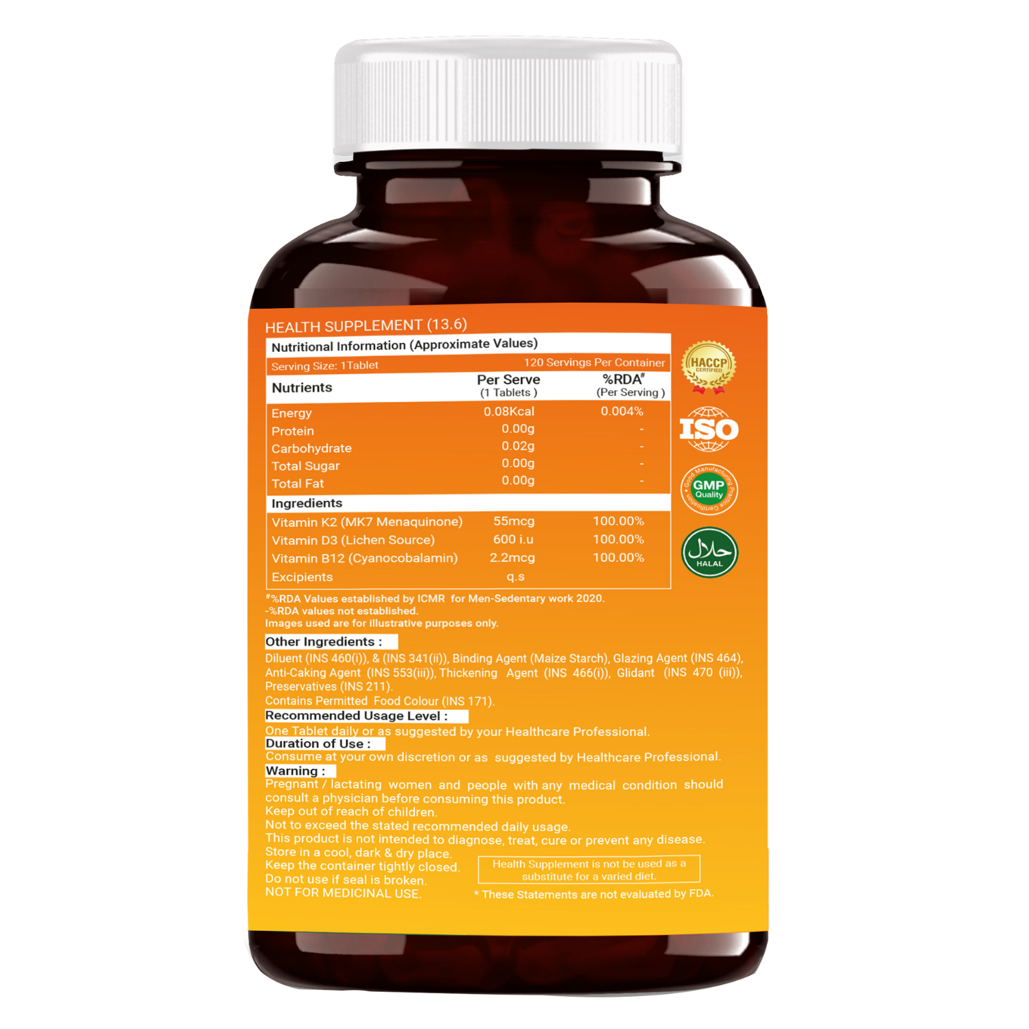 Osoaa Veg Vitamin D3 K2 & B12 - 120 tabs