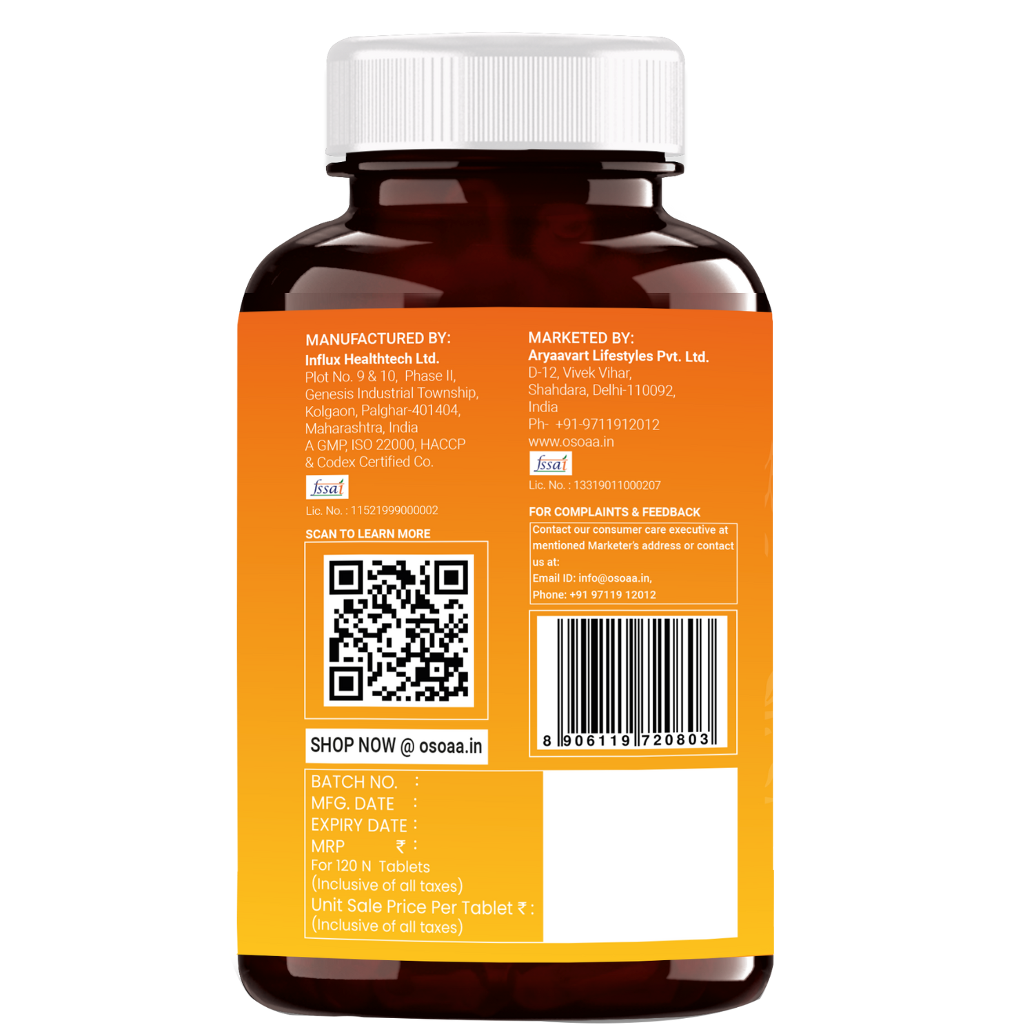 Osoaa Veg Vitamin D3 K2 & B12 - 120 tabs
