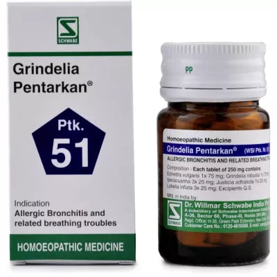 Dr. Willmar Schwabe India Grindelia Pentarkan Ptk 51 Tablets - 20 gms