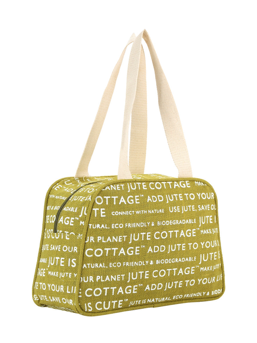 Jute Cottage Tape Hanb-035dle Lunch Zipper (Jute Cottage Printed)