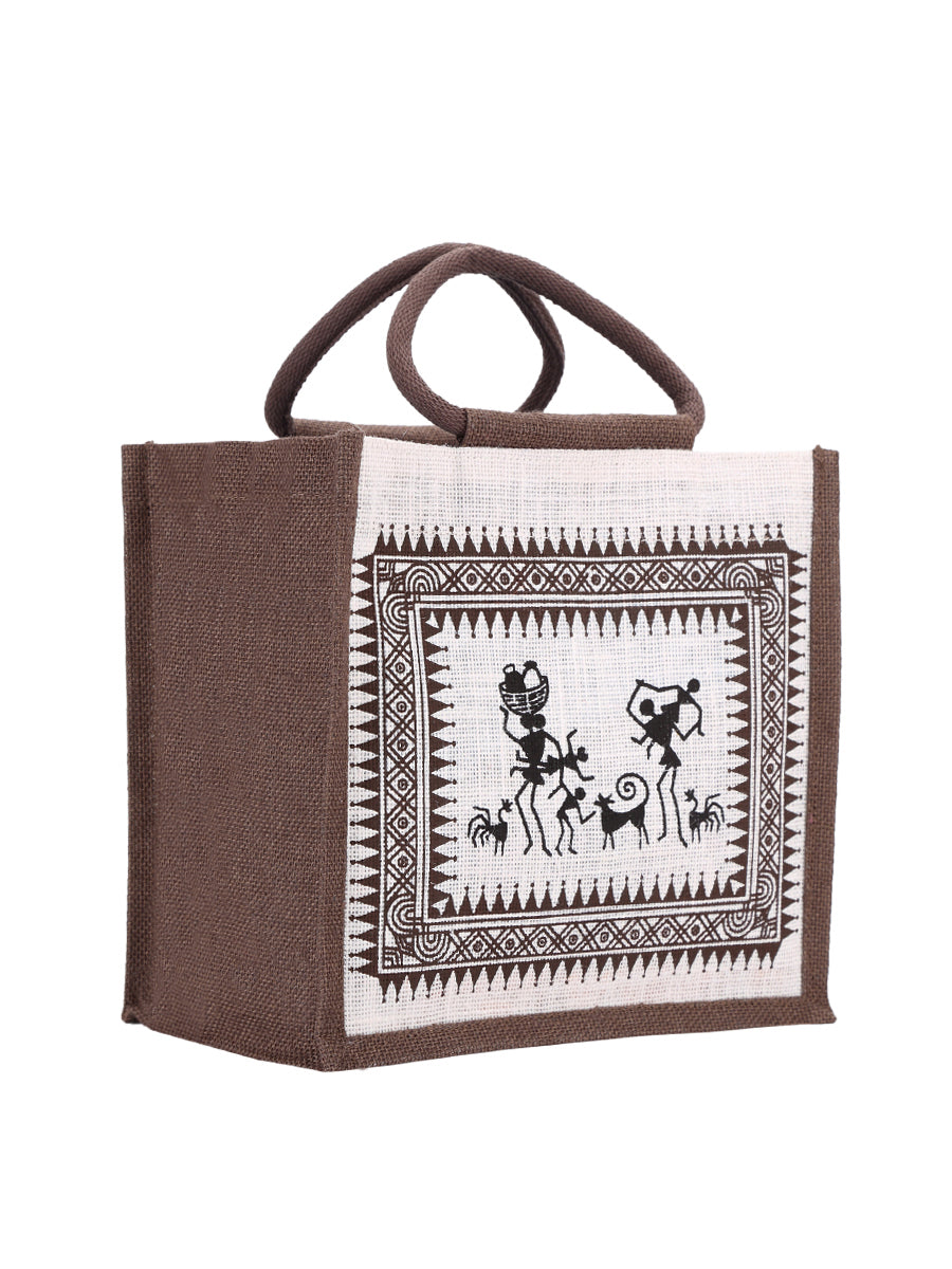 Jute Cottage Warli Print Lunch Zipper