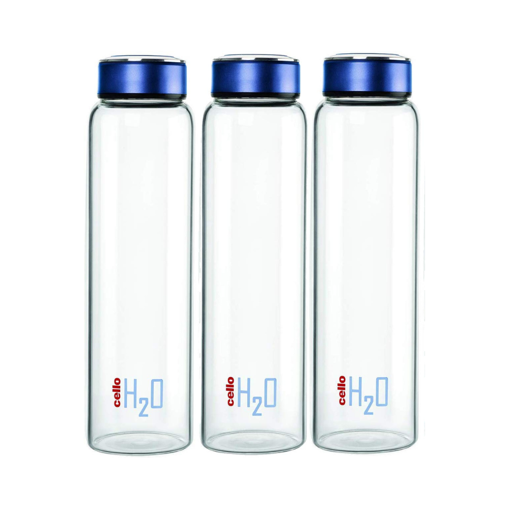 Cello H2o Borosilicate Glass Water Bottle | 1000 ml