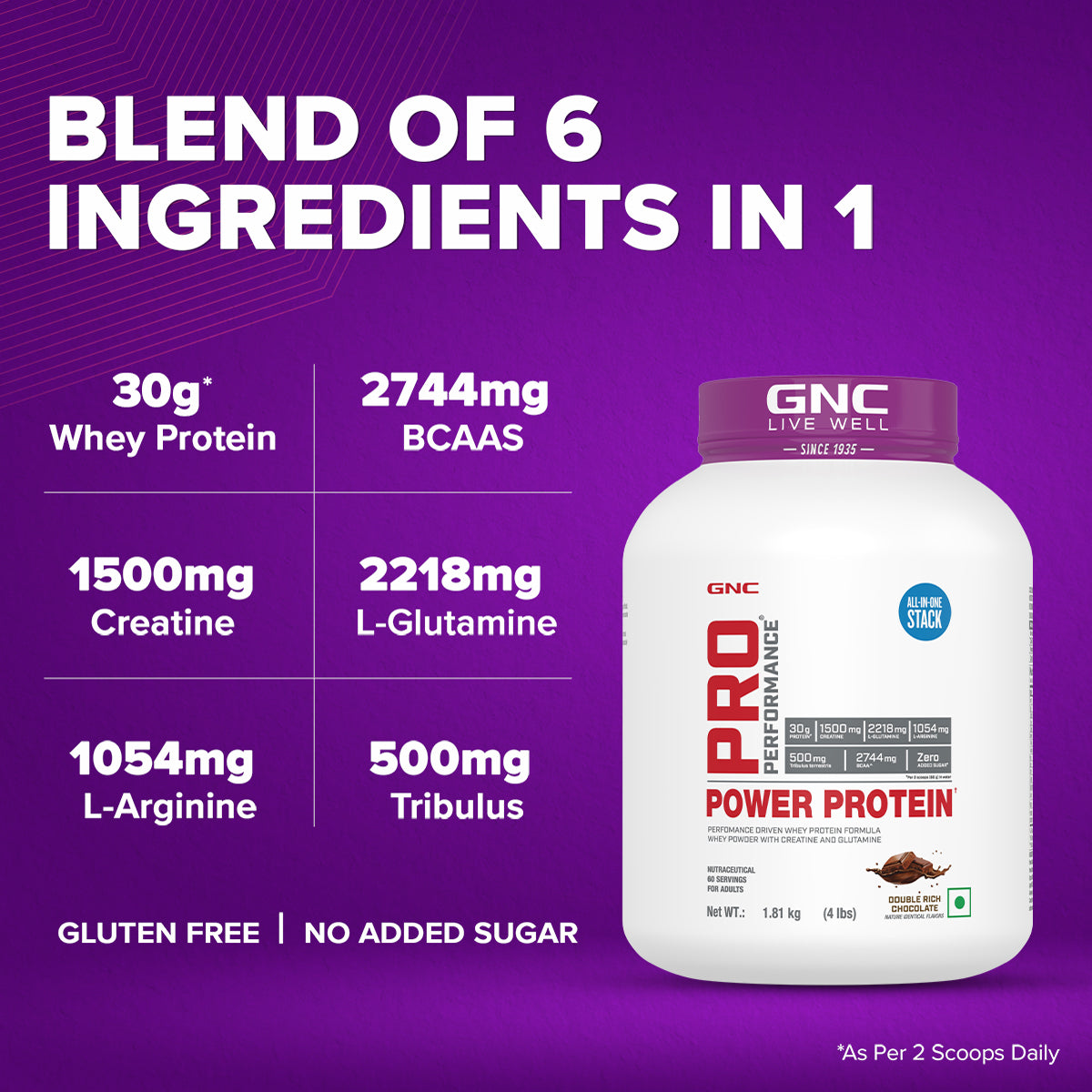 GNC Pro Performance Power Protein 6-in-1 Stack for Increased Strength