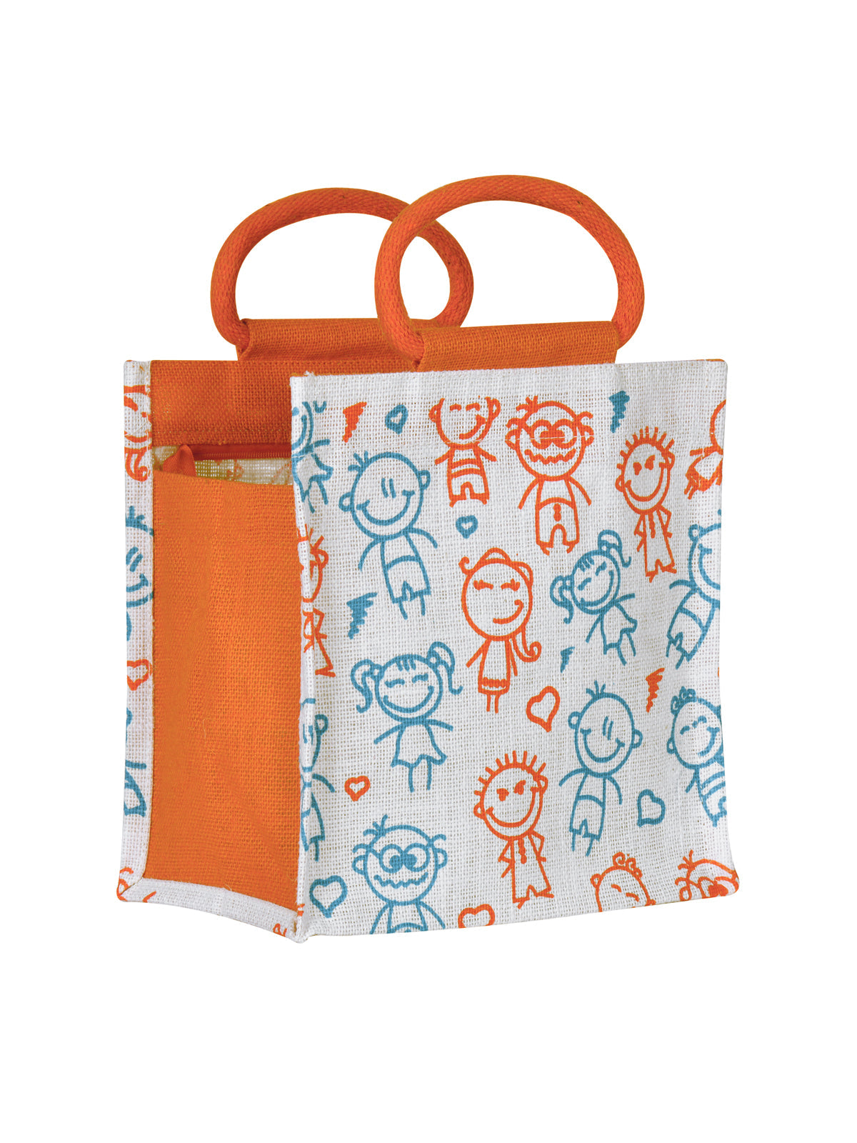 Jute Cottage Children Print Lunch Zipper 100% Genuine Jute