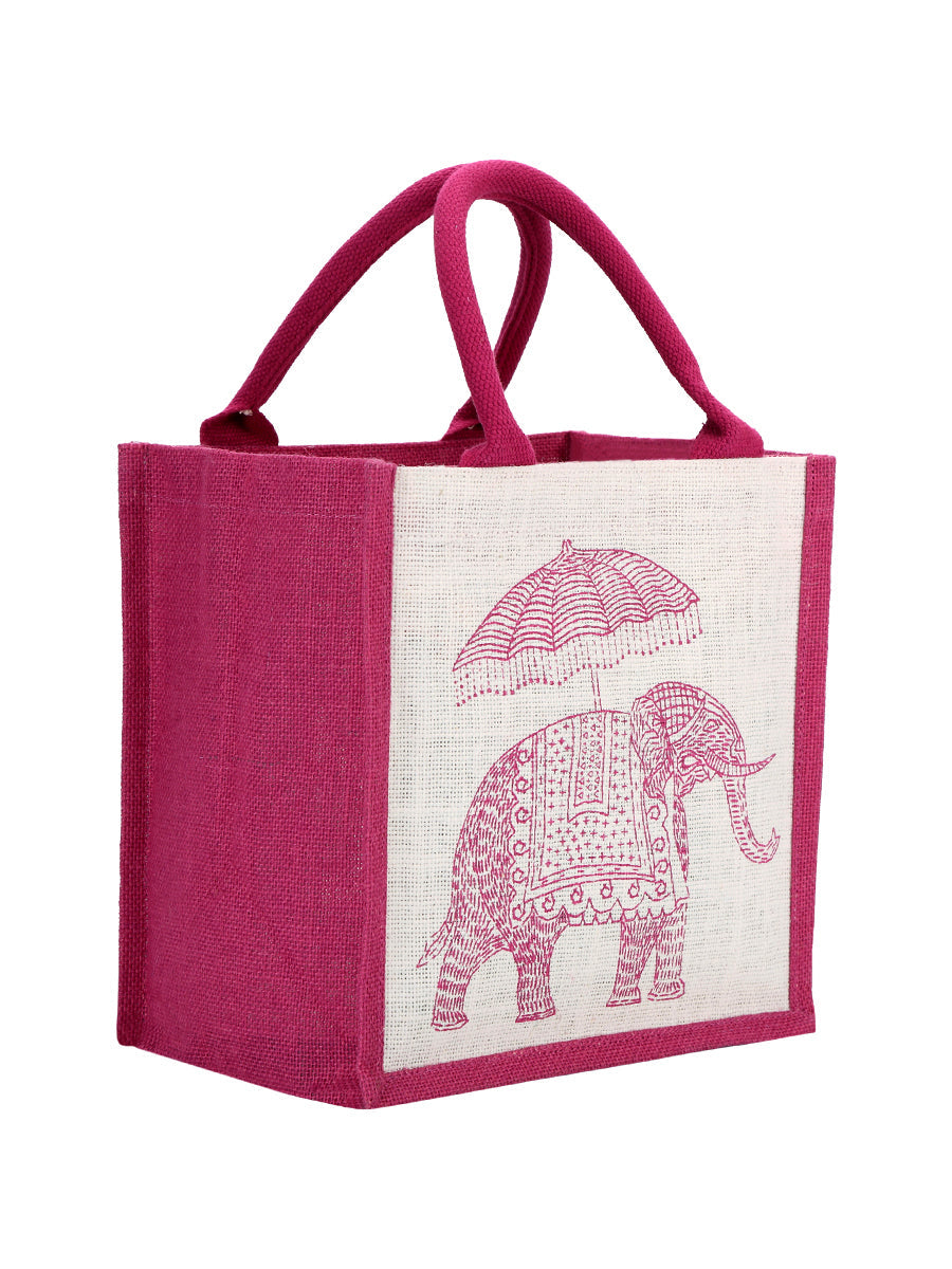 Jute Cottage Elephant Print Zipper