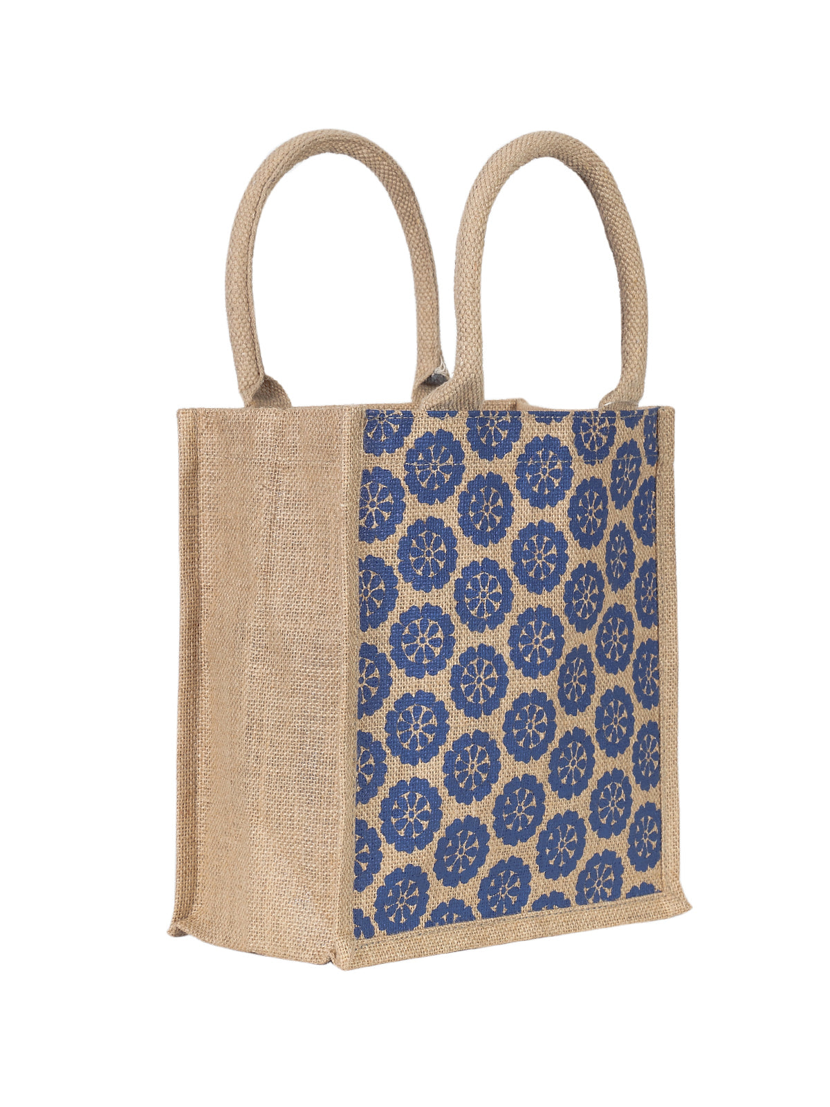 Jute Cottage Pocket Zipper Lunch Bag 100% Genuine Jute