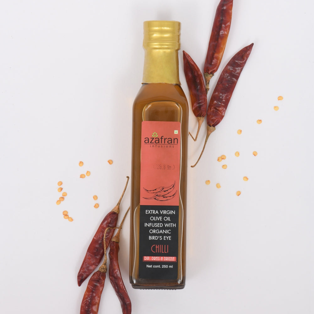 Azafran Bird's Eye Chilli Infused Extra Virgin Olive Oil - 250 ml