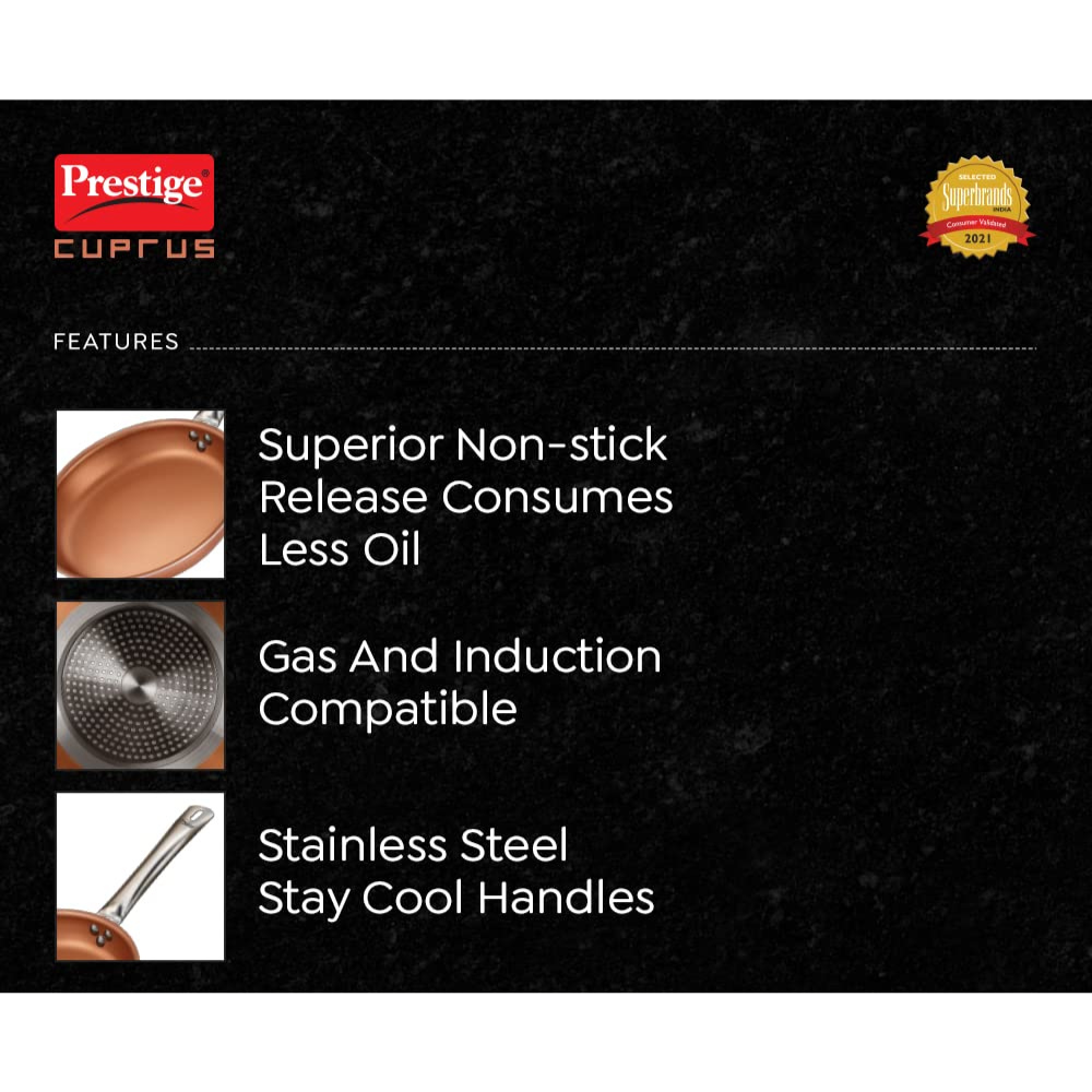 Prestige Aluminium Fry Pan 24 cm - Copper