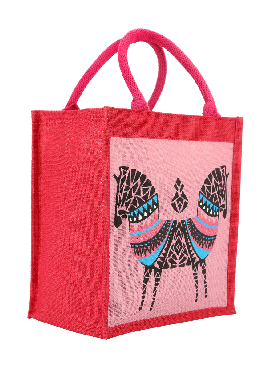 Jute Cottage Double Zebra Print Lunch Bag
