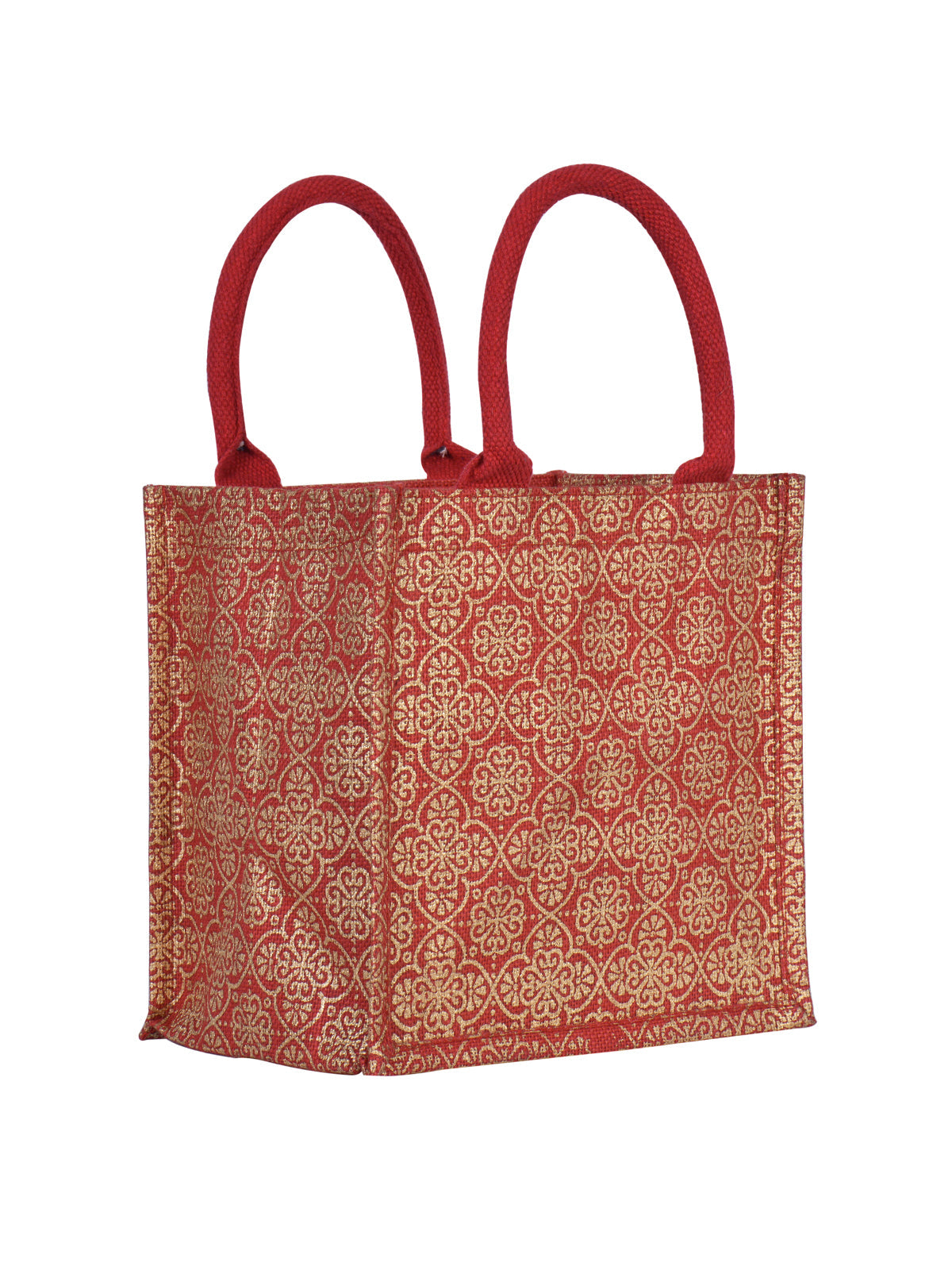 Jute Cottage Mughal Print Zipper Lunch Bag 100% Genuine Jute