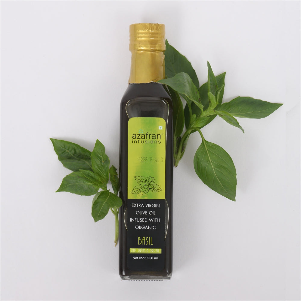 Azafran Basil Infused Extra Virgin Olive Oil - 250 ml