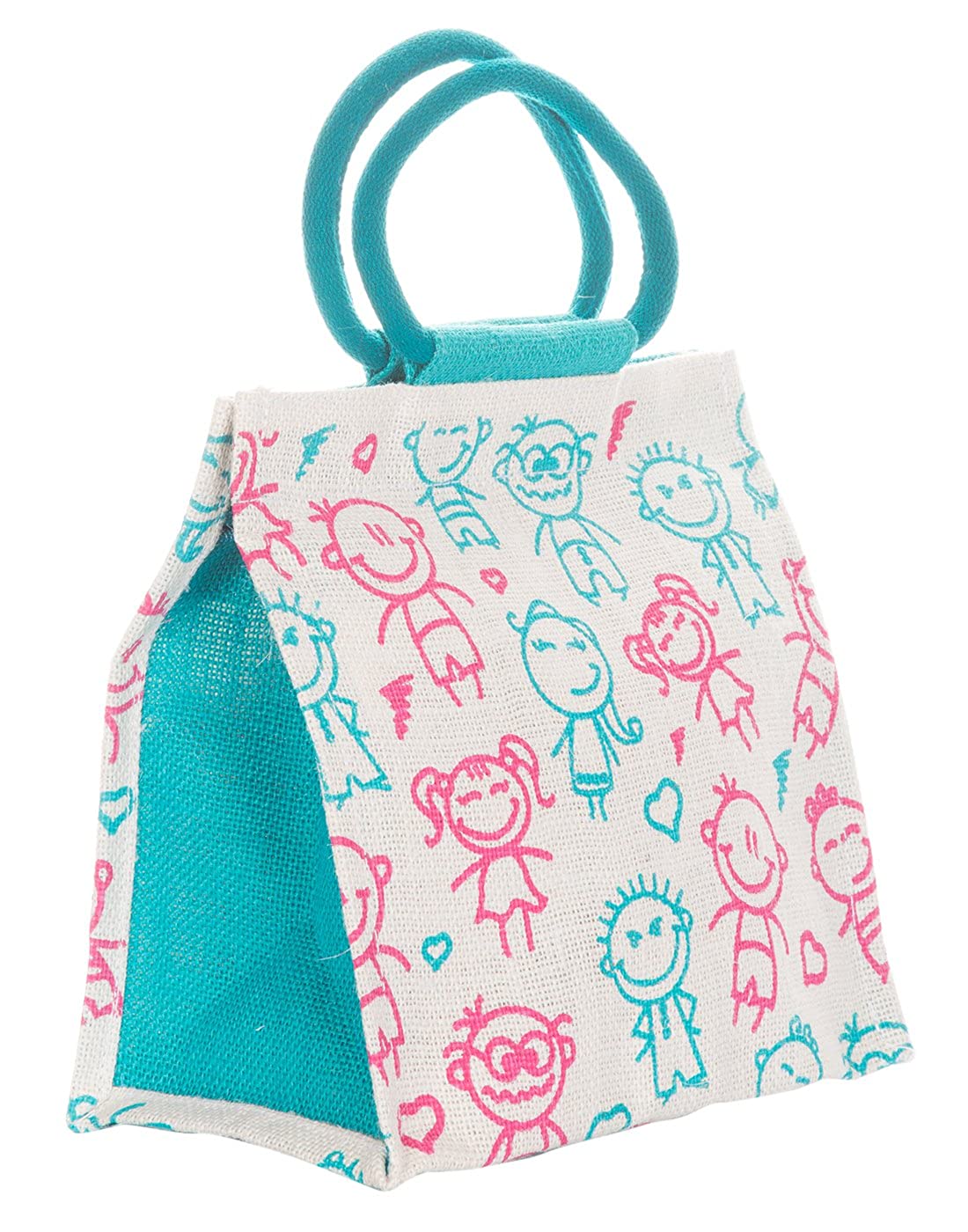 Jute Cottage Children Print Lunch Zipper 100% Genuine Jute