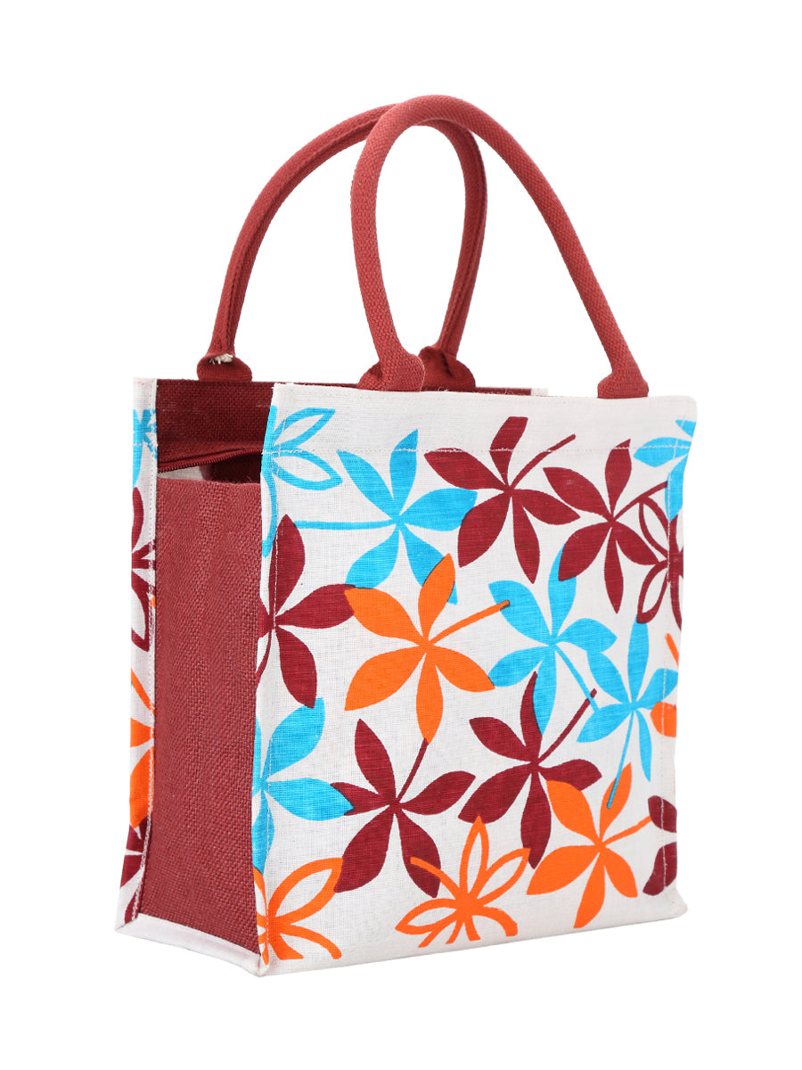 Jute Cottage Juco Printed Zipper Lunch Bag