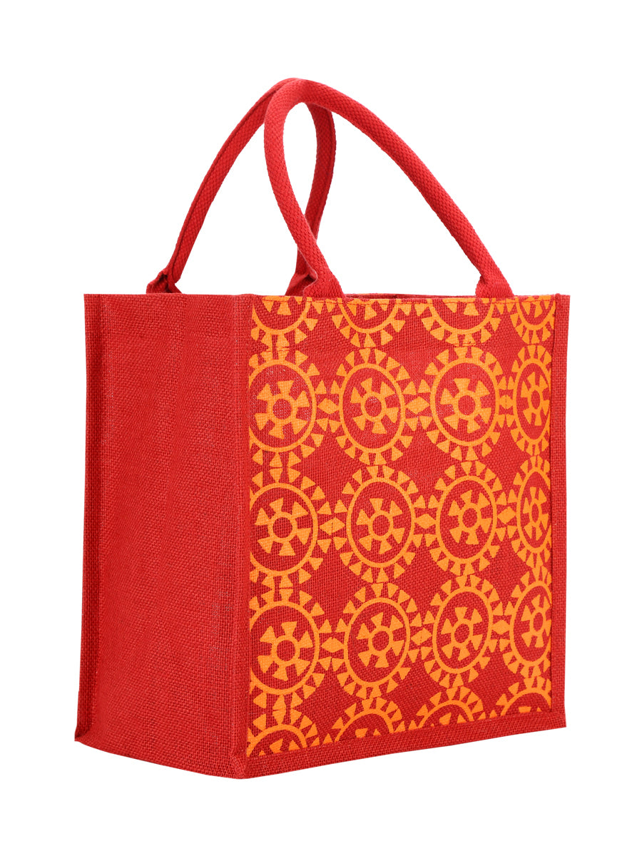 Jute Cottage Round Print All Over Lunch Bag