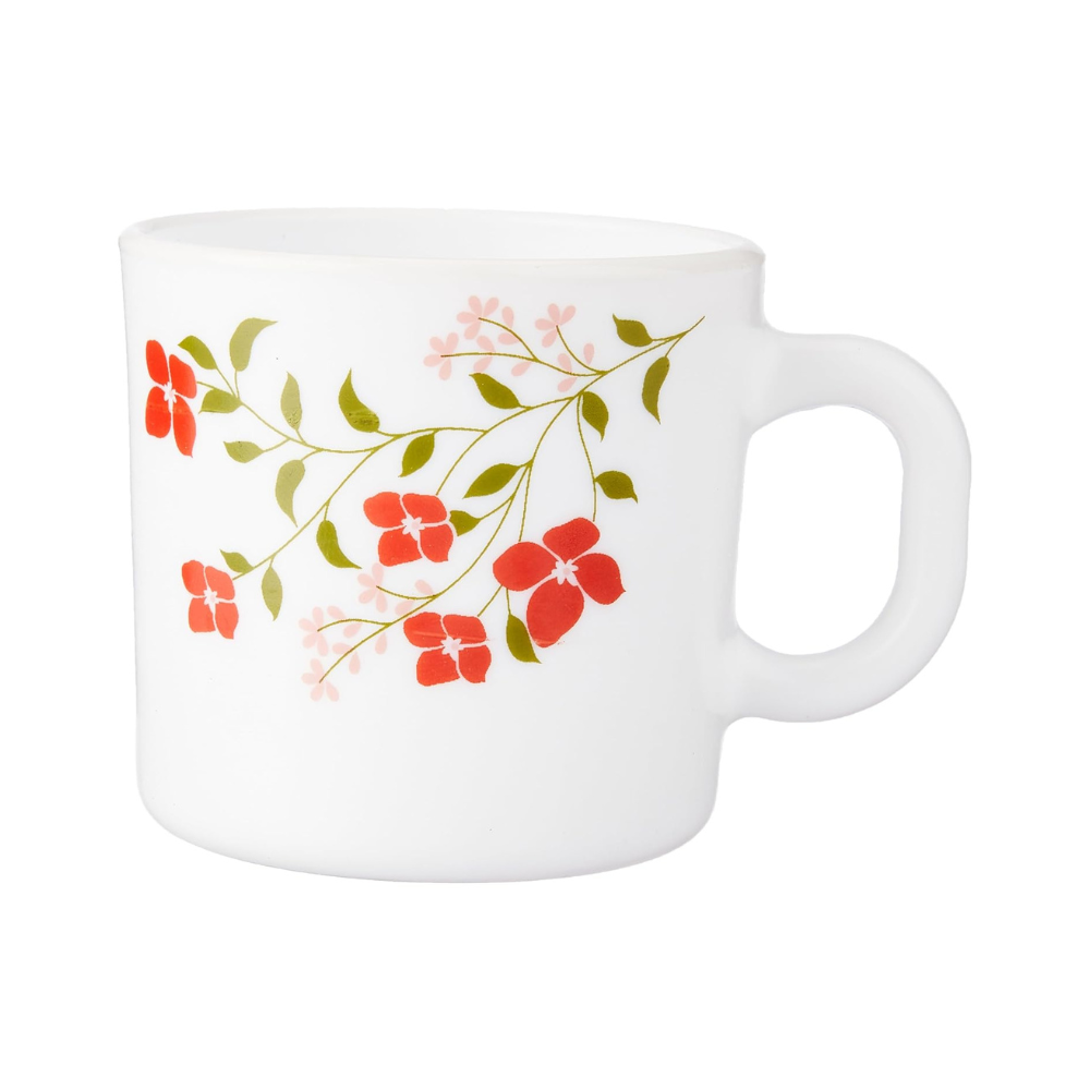 Larah by Borosil Janus Opalware Mug Set | 6 Pieces | 180 Ml Each