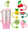 House of Quirk Silicone Straw Covers Cap with Tumbler 10mm -  (5pcs Fruit Straw Cap)