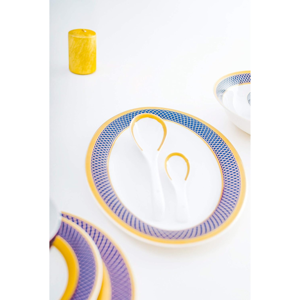 Bergner Vectigo 6 Pcs Dinner Plate Set | 27.4 Cm | Navy Blue