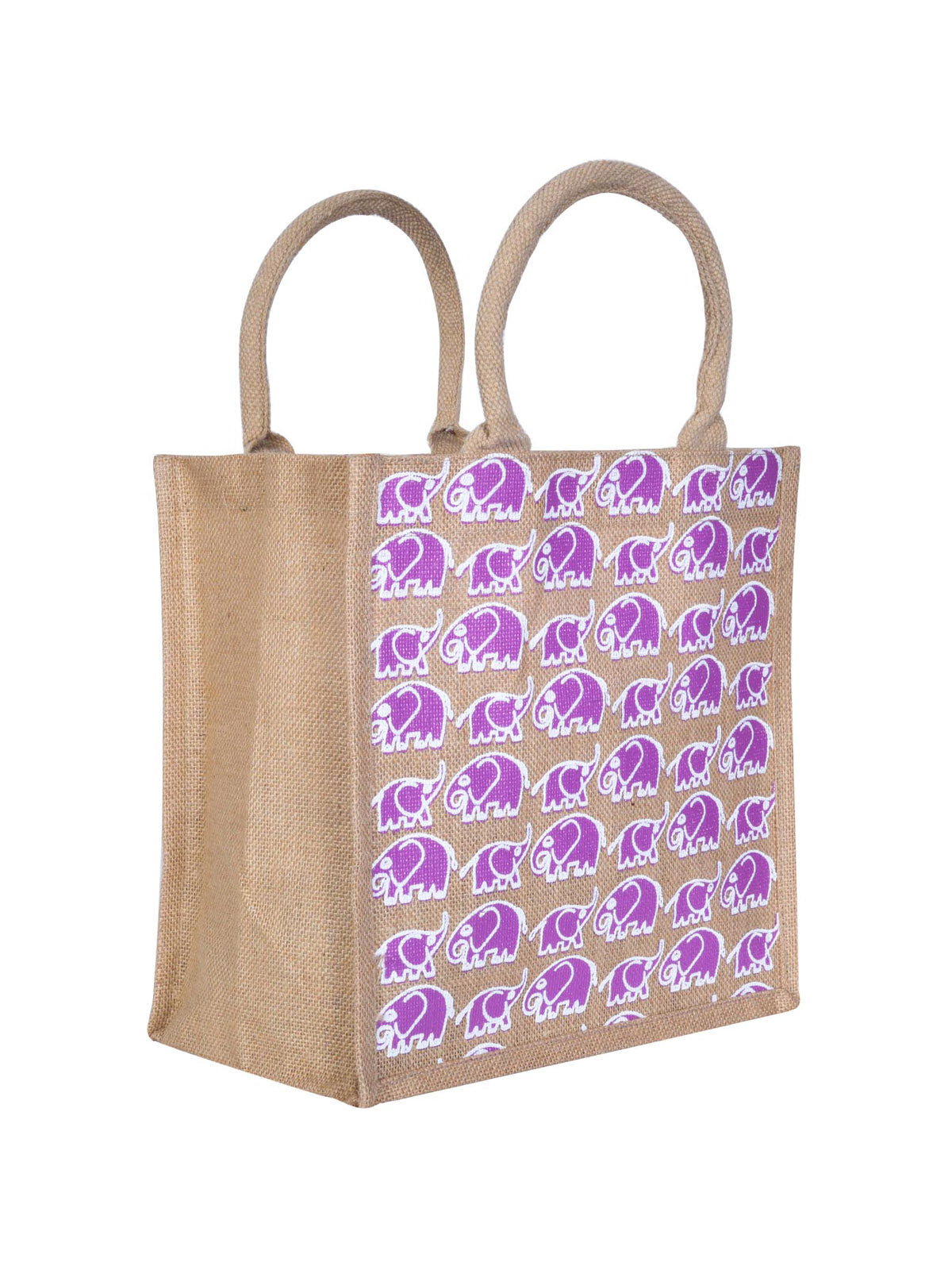 Jute Cottage Elephant Print Lunch Zipper Bag